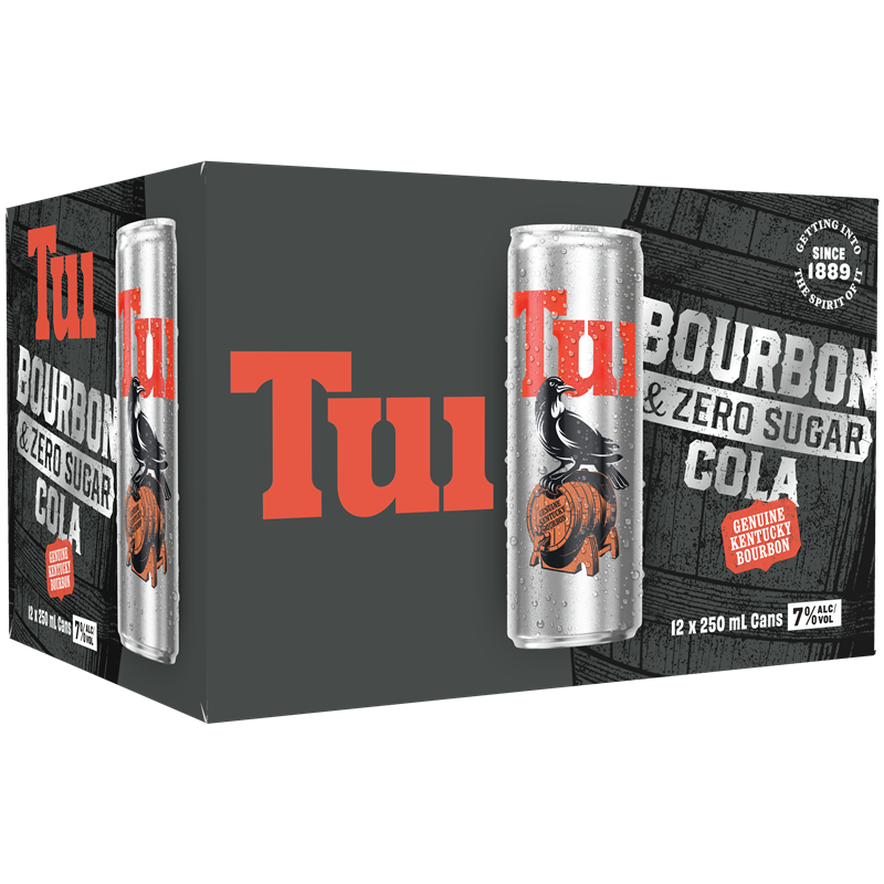 Tui Bourbon & Zero Sugar Cola 12x250ml