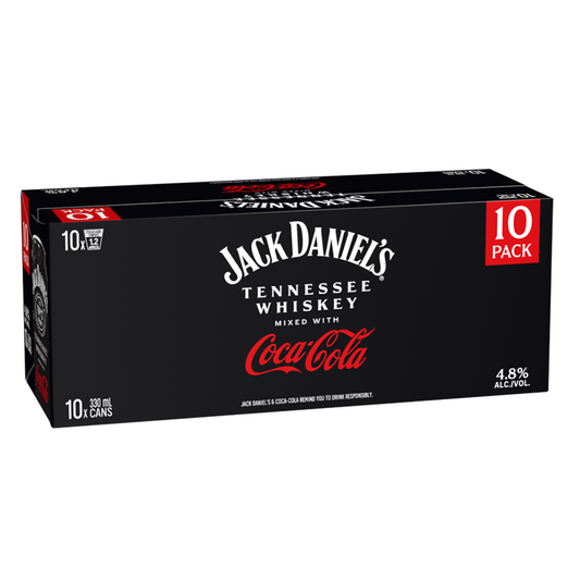 Jack Daniel’s & Coca Cola 4.8% 10pk 330ml cans